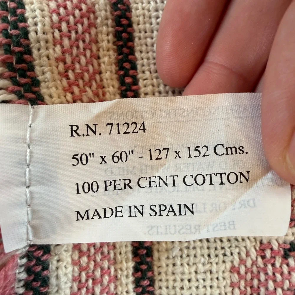 Vintage‎ Woven Cotton Grandmother Floral Rose Tapestry Throw Blanket 50x60 Spain